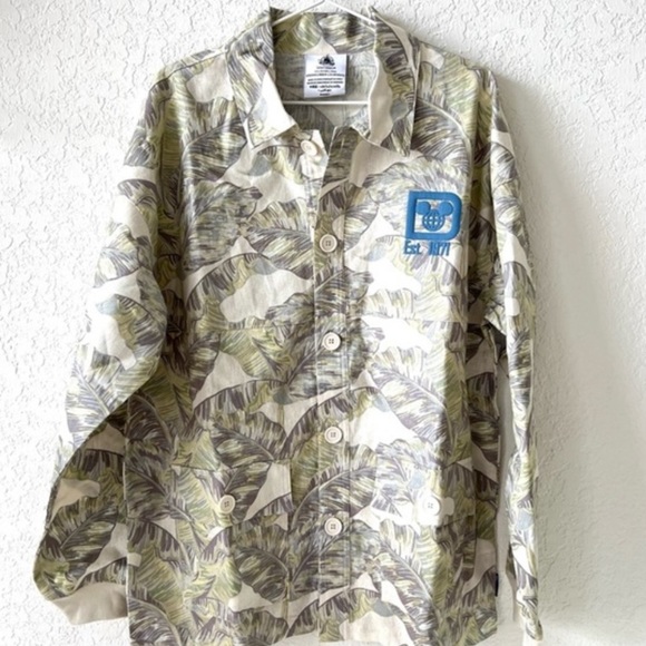 Walt Disney World Tropical Button-Up Linen Shirt Jacket by Spirit Jersey Sz L - Picture 2 of 11